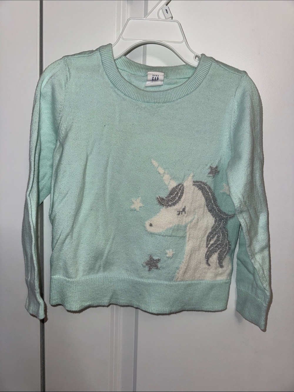 GAP Mint Green Unicorn Sweater